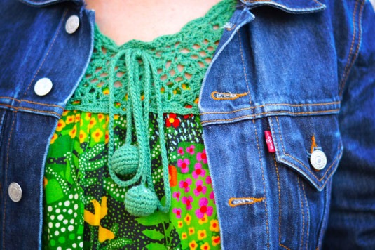 vestido Farm | Sapatilha Santa Lolla | Asos bag  | Brincos Sobral | Jaqueta Levi's