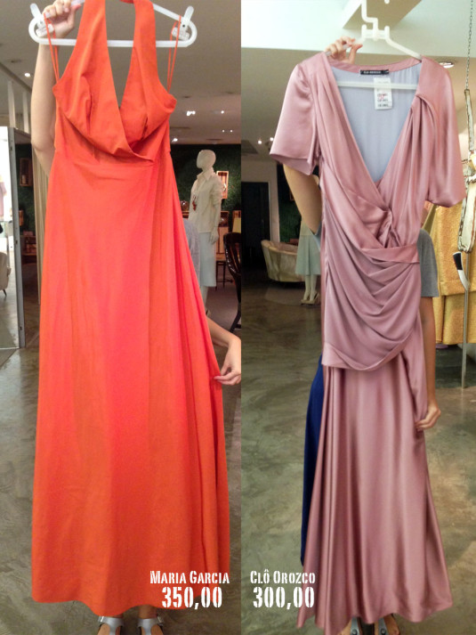 vestido longo sem mangas coral, vestido longo drapeado com mangas rosé