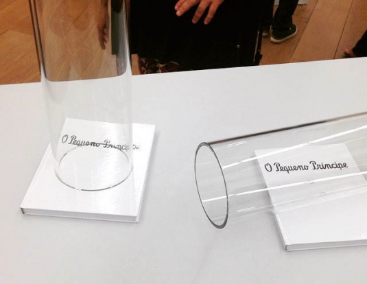 tubos de vidro sobre livros do pequeno príncipe